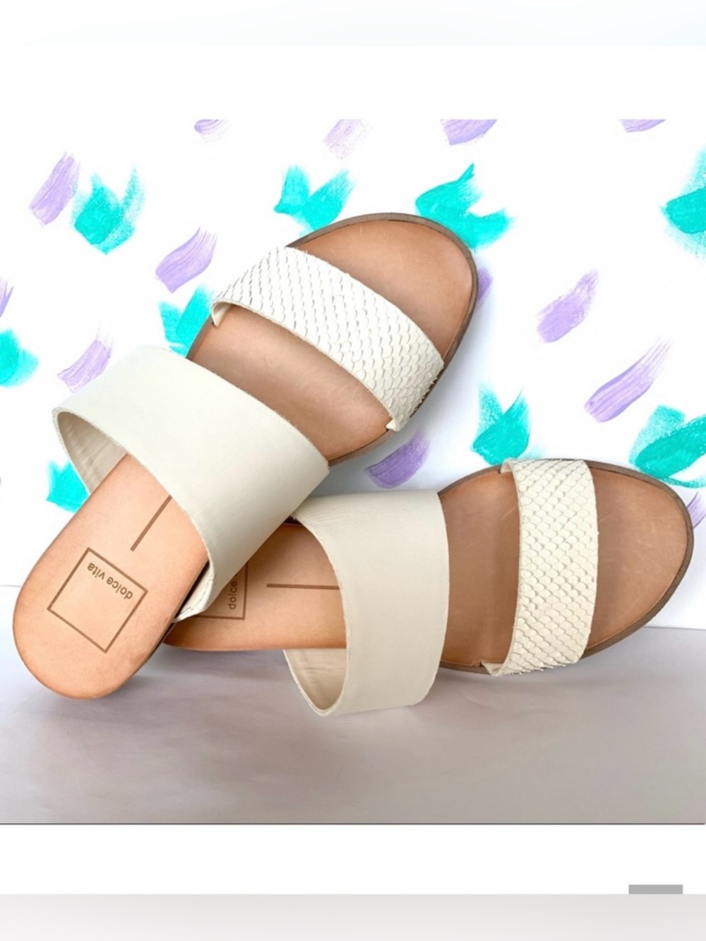 NEW! Dolce Vita Vala cream slide sandal sz 6.5